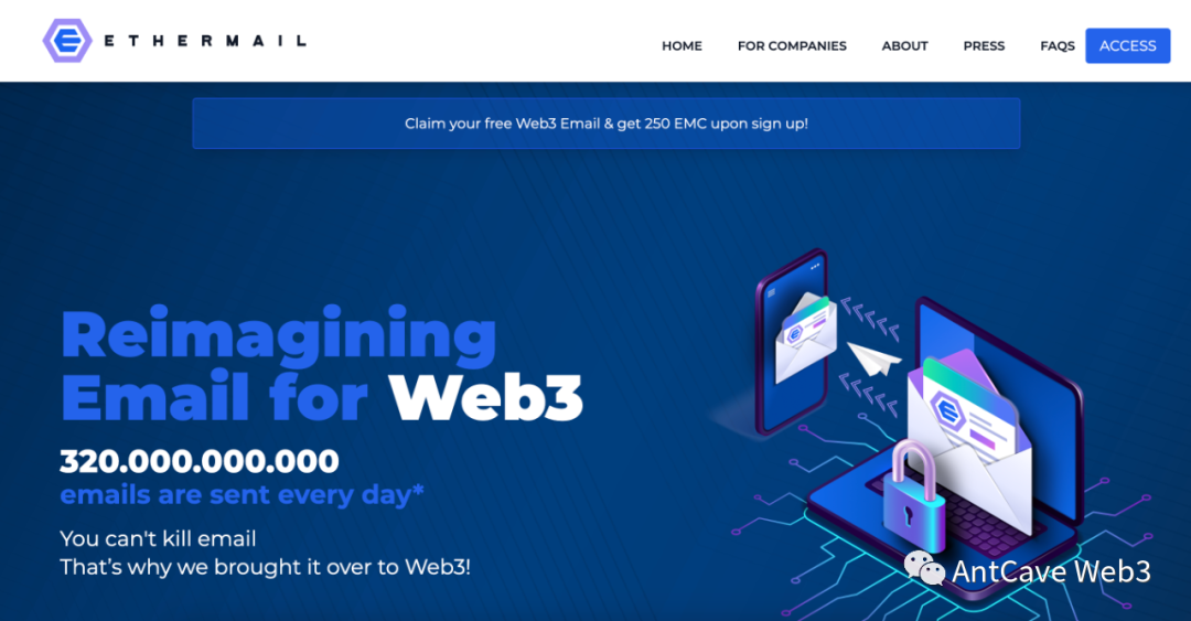 EtherMail 空投:注册获取 EMC 代币